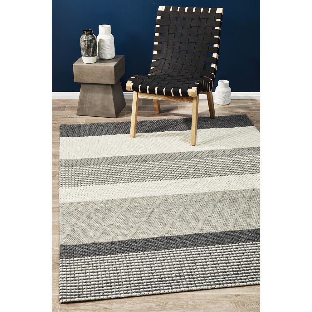Avesta 1761 Silver Grey Beige Modern Scandinavian Wool Rug - Rugs Of Beauty - 2