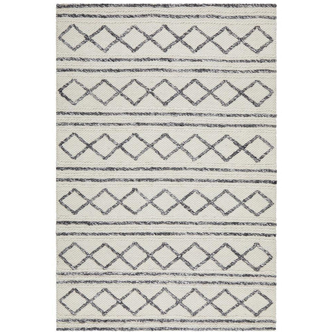 Avesta 1763 Beige Grey Patterned Modern Scandinavian Wool Viscose Rug - Rugs Of Beauty - 1
