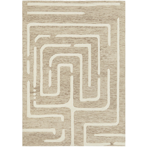 Glacier 453 Neutral Textured Modern Wool Rug - Rugs Of Beauty - 1