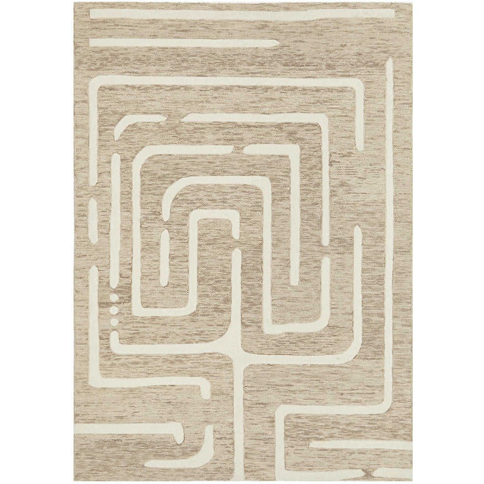 Glacier 453 Neutral Textured Modern Wool Rug - Rugs Of Beauty - 1
