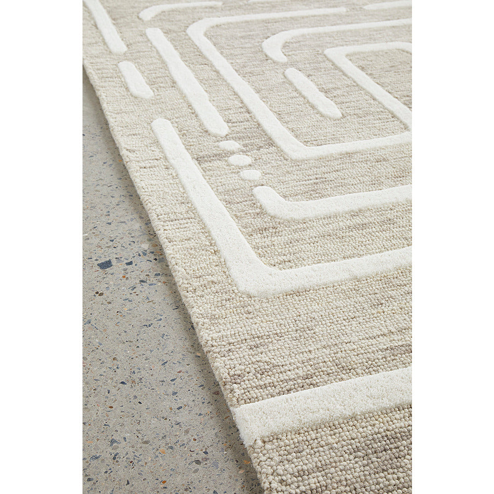 Glacier 453 Neutral Textured Modern Wool Rug - Rugs Of Beauty - 6