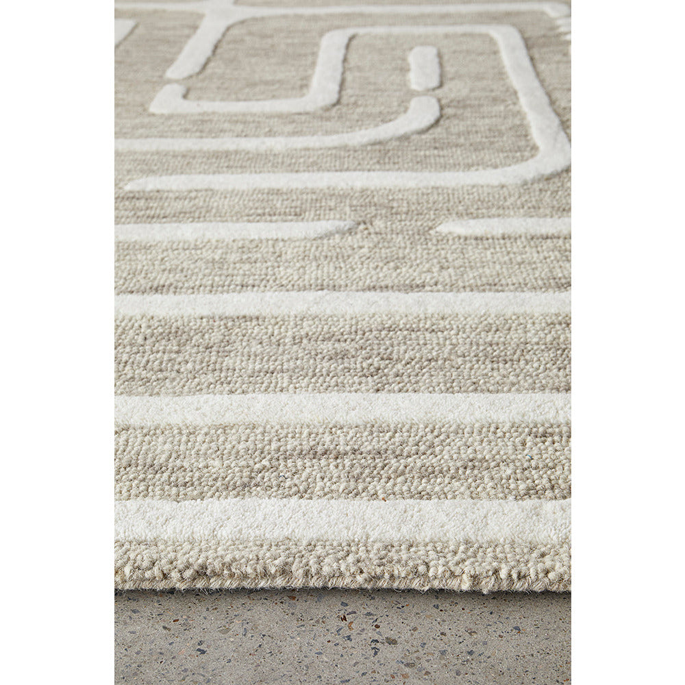 Glacier 453 Neutral Textured Modern Wool Rug - Rugs Of Beauty - 7