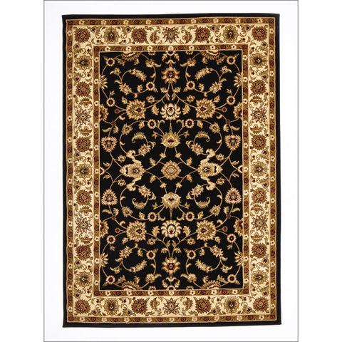 Charook 2376 Black Traditional Pattern Ivory Border Rug - Rugs Of Beauty - 1