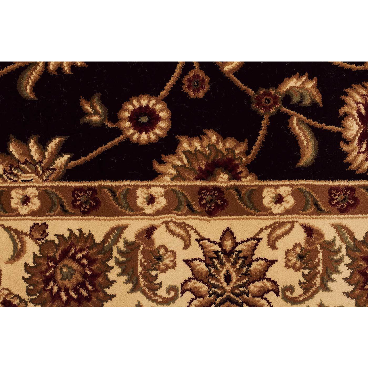 Charook 2376 Black Traditional Pattern Ivory Border Runner Rug - Rugs Of Beauty - 4