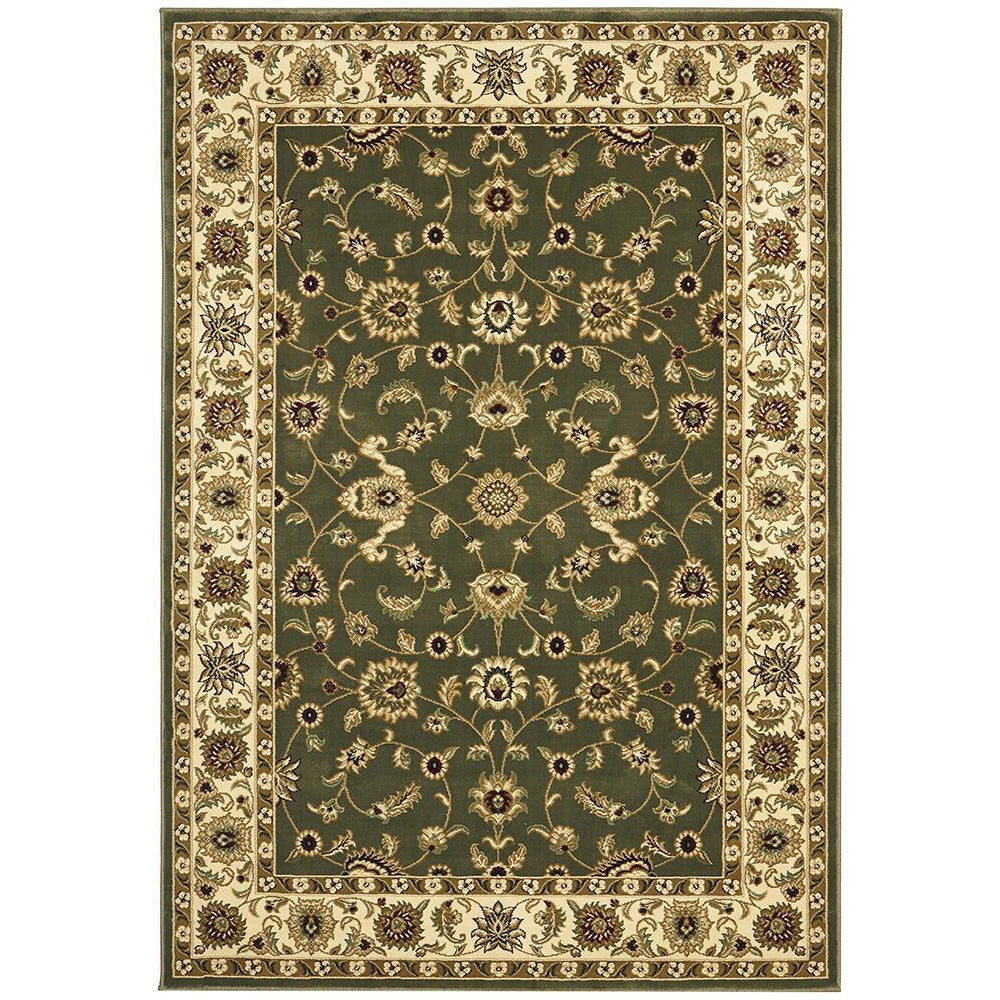 Charook 2376 Green Traditional Pattern Ivory Border Rug - Rugs Of Beauty - 1