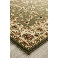 Charook 2376 Green Traditional Pattern Ivory Border Rug - Rugs Of Beauty - 3