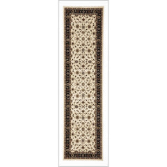 Charook 2376 Ivory Traditional Pattern Black Border Runner Rug - Rugs Of Beauty - 1