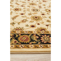 Charook 2376 Ivory Traditional Pattern Black Border Runner Rug - Rugs Of Beauty - 2