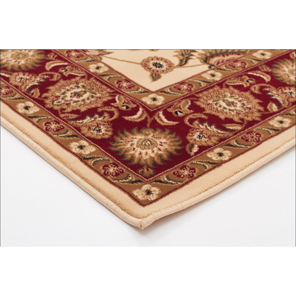 Charook 2376 Ivory Traditional Pattern Red Border Runner Rug - Rugs Of Beauty - 3