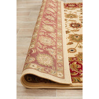 Charook 2376 Ivory Traditional Pattern Red Border Rug - Rugs Of Beauty - 8