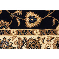 Charook 2376 Navy Blue Traditional Pattern Ivory Border Runner Rug - Rugs Of Beauty - 5