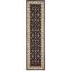 Charook 2376 Navy Blue Traditional Pattern Ivory Border Runner Rug - Rugs Of Beauty - 1