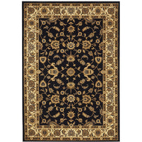 Charook 2376 Navy Blue Traditional Pattern Ivory Border Rug - Rugs Of Beauty - 1