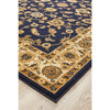 Charook 2376 Navy Blue Traditional Pattern Ivory Border Rug - Rugs Of Beauty - 9