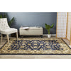 Charook 2376 Navy Blue Traditional Pattern Ivory Border Rug - Rugs Of Beauty - 2