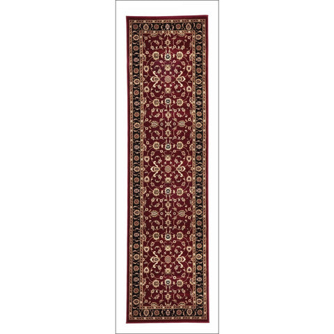Charook 2376 Red Traditional Pattern Black Border Runner Rug - Rugs Of Beauty - 1