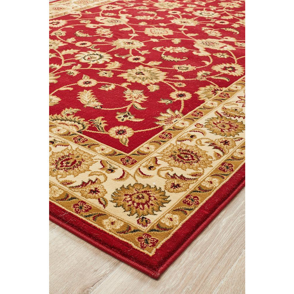 Charook 2376 Red Traditional Pattern Ivory Border Rug - Rugs Of Beauty - 3