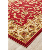Charook 2376 Red Traditional Pattern Ivory Border Rug - Rugs Of Beauty - 3