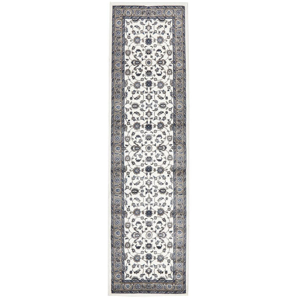 Charook 2376 White Traditional Pattern Beige Border Runner Rug - Rugs Of Beauty - 1