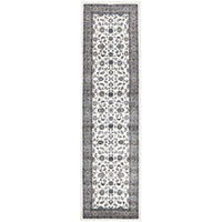 Charook 2376 White Traditional Pattern Beige Border Runner Rug - Rugs Of Beauty - 1