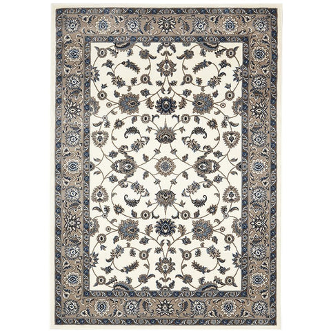 Charook 2376 White Traditional Pattern Beige Border Rug - Rugs Of Beauty - 1