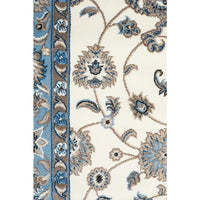 Charook 2376 White Traditional Pattern Blue Border Runner Rug - Rugs Of Beauty - 2