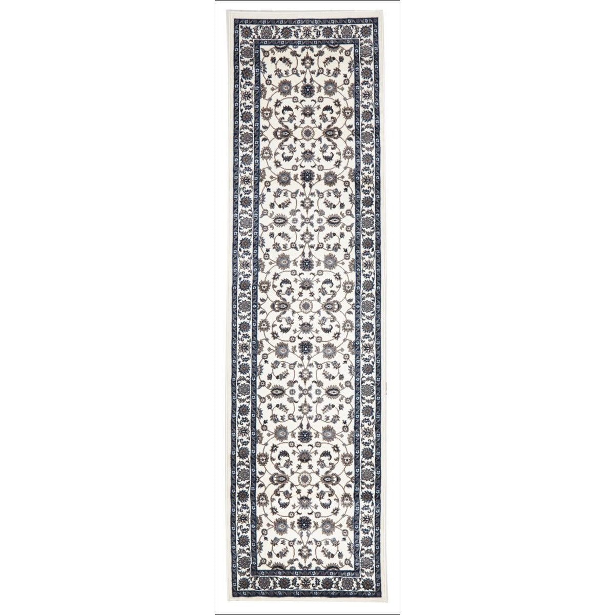 Charook 2376 White Traditional Pattern White Border Runner Rug - Rugs Of Beauty - 1