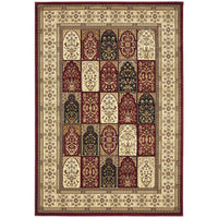 Traditional Panel Pattern Rug Burgundy - Rugs Of Beauty - 1