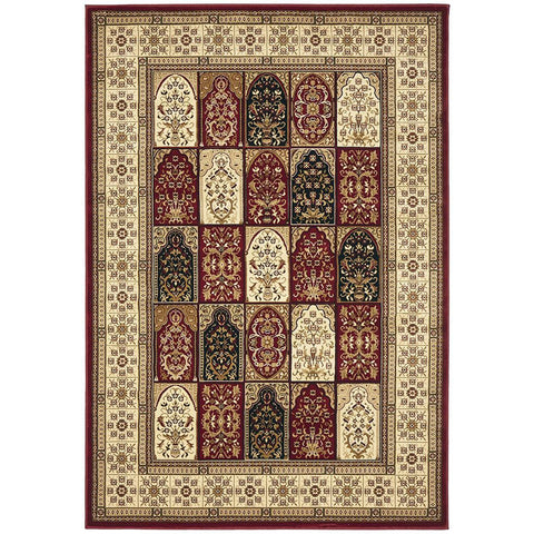 Traditional Panel Pattern Rug Burgundy - Rugs Of Beauty - 1