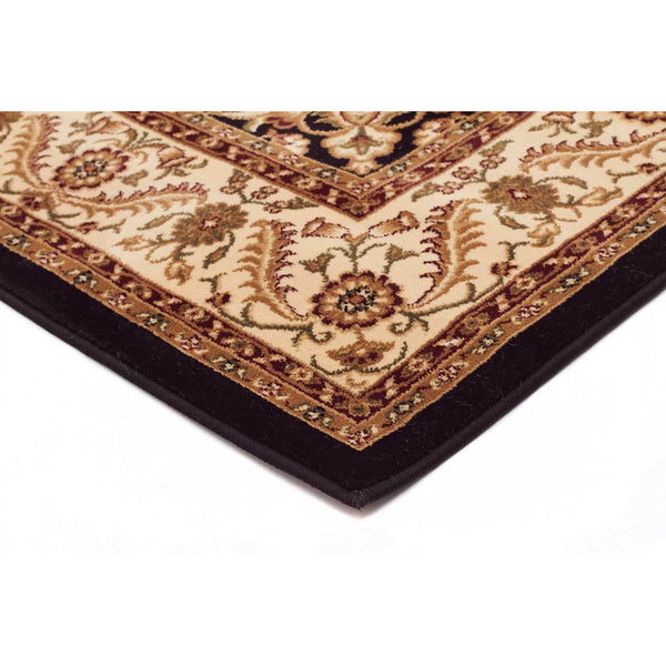 Charook 2375 Black Traditional Pattern Ivory Border Runner Rug - Rugs Of Beauty - 2