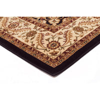 Charook 2375 Black Traditional Pattern Ivory Border Runner Rug - Rugs Of Beauty - 2