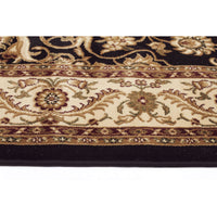 Charook 2375 Black Traditional Pattern Ivory Border Runner Rug - Rugs Of Beauty - 3