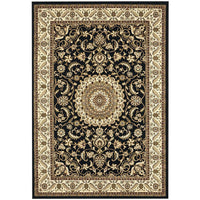 Charook 2375 Black Traditional Pattern Ivory Border Rug - Rugs Of Beauty - 1
