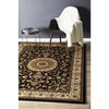 Charook 2375 Black Traditional Pattern Ivory Border Rug - Rugs Of Beauty - 2