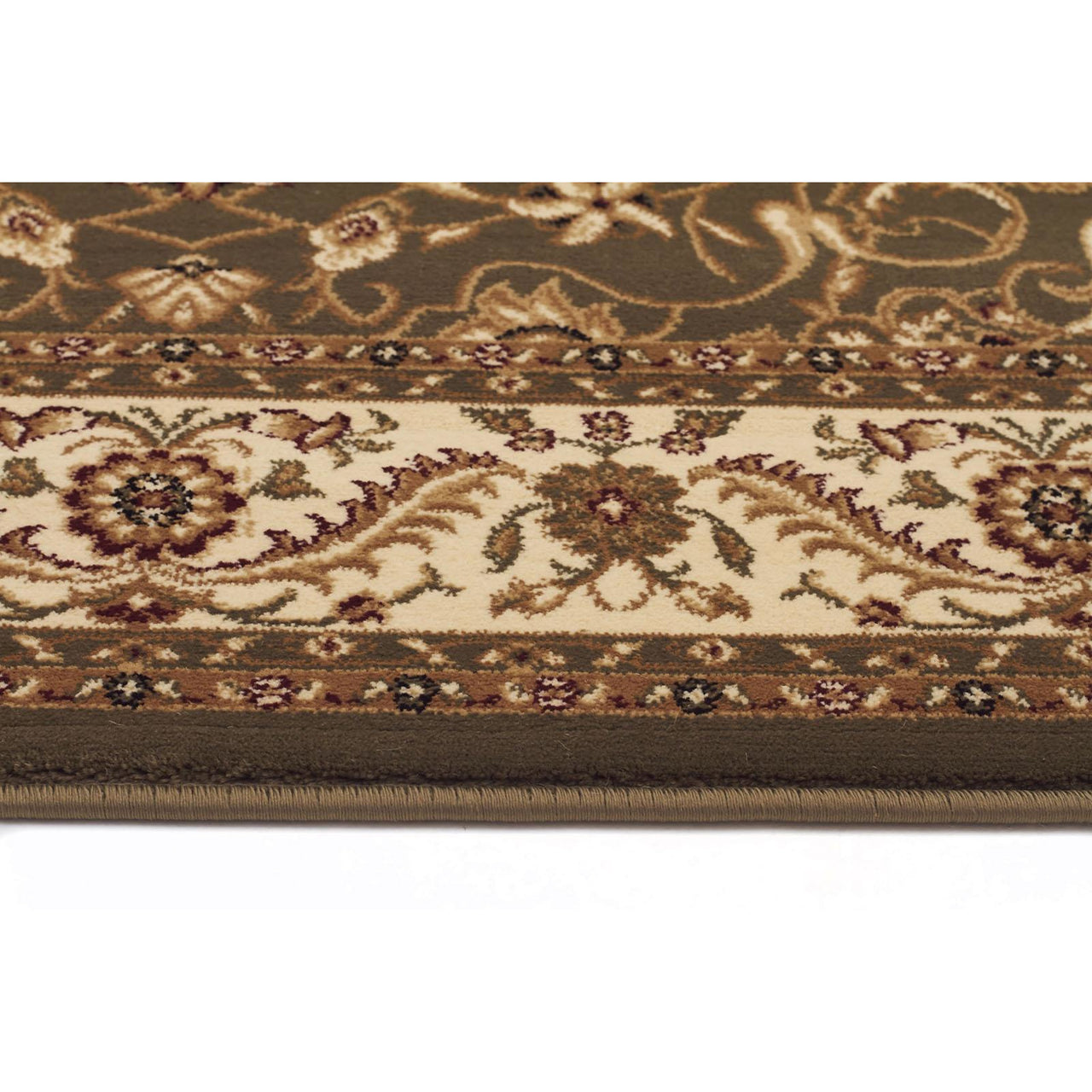 Charook 2375 Green Traditional Pattern Ivory Border Runner Rug - Rugs Of Beauty - 3