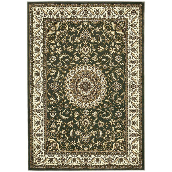 Charook 2375 Green Traditional Pattern Ivory Border Rug - Rugs Of Beauty - 1