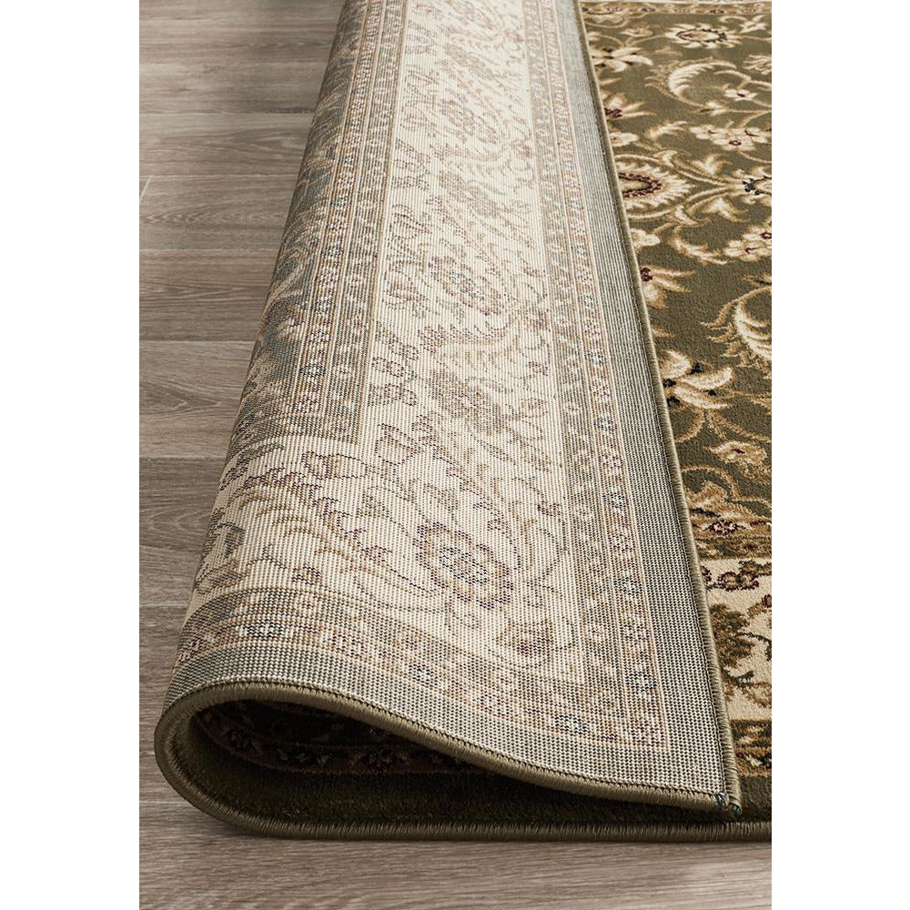 Charook 2375 Green Traditional Pattern Ivory Border Rug - Rugs Of Beauty - 7