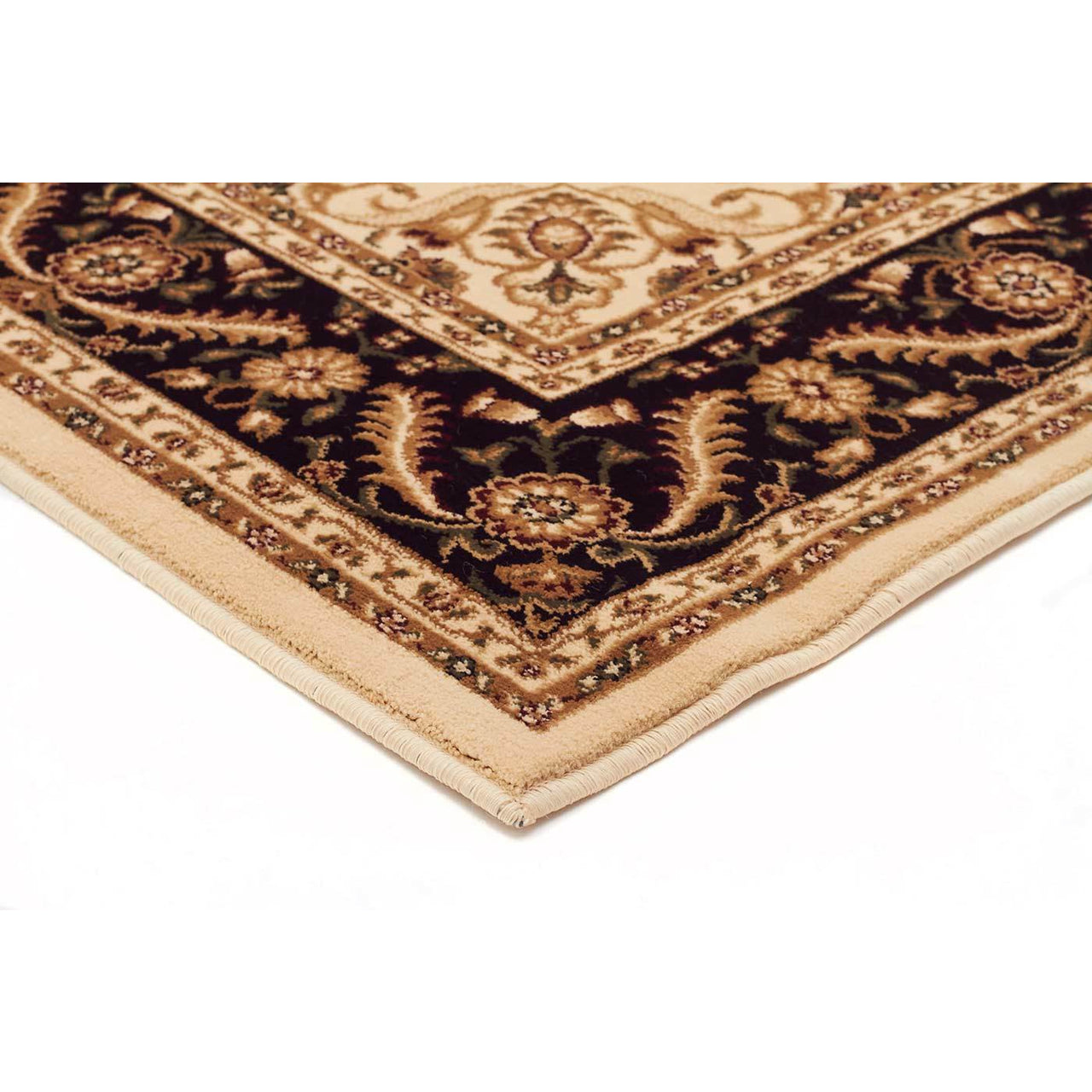 Charook 2375 Ivory Traditional Pattern Black Border Runner Rug - Rugs Of Beauty - 2