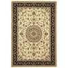Charook 2375 Ivory Traditional Pattern Black Border Rug - Rugs Of Beauty - 1