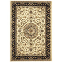 Charook 2375 Ivory Traditional Pattern Black Border Rug - Rugs Of Beauty - 1