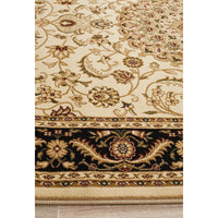 Charook 2375 Ivory Traditional Pattern Black Border Rug - Rugs Of Beauty - 5