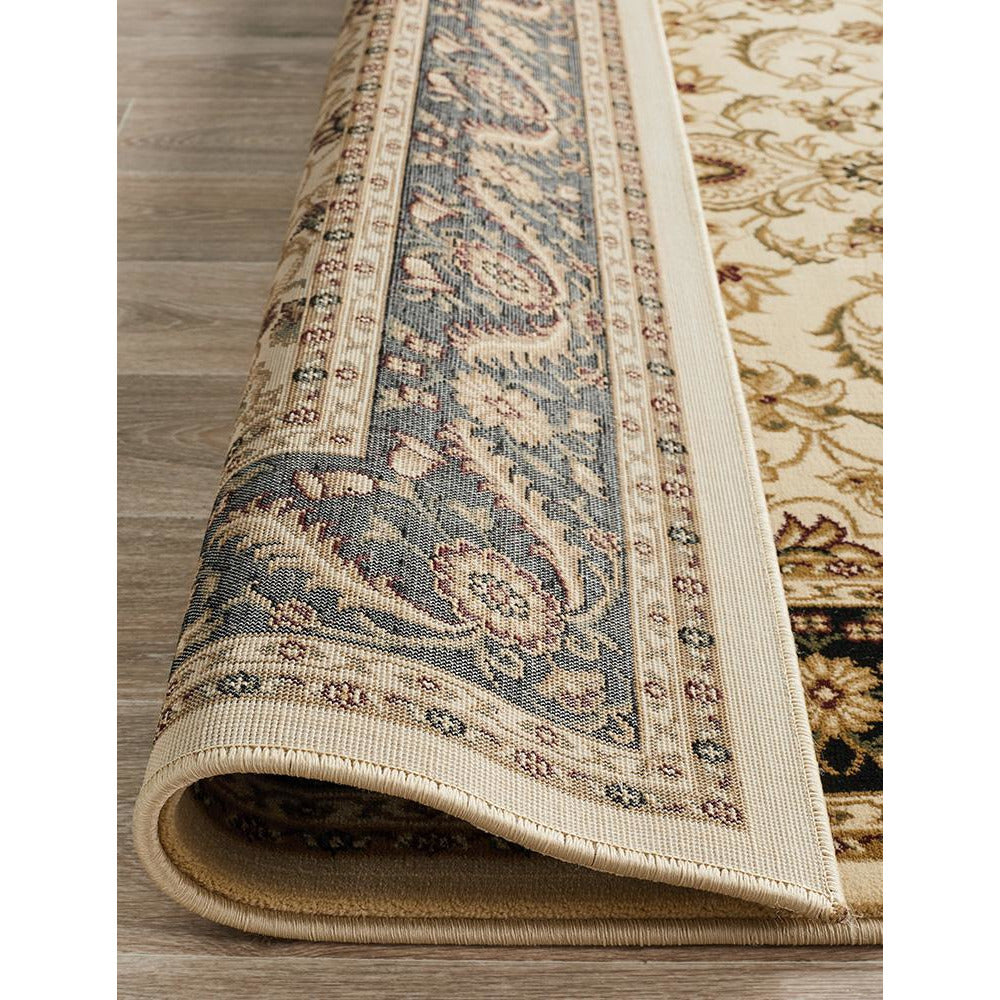 Charook 2375 Ivory Traditional Pattern Black Border Rug - Rugs Of Beauty - 7