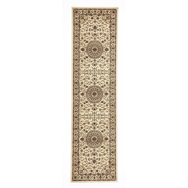 Charook 2375 Ivory Traditional Pattern Ivory Border Runner Rug - Rugs Of Beauty - 1