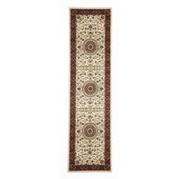 Charook 2375 Ivory Traditional Pattern Burgundy Border Runner Rug - Rugs Of Beauty - 1