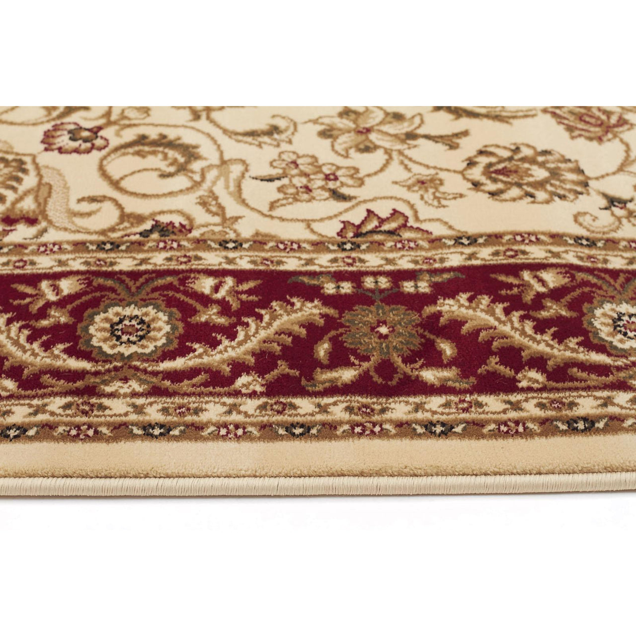 Charook 2375 Ivory Traditional Pattern Burgundy Border Runner Rug - Rugs Of Beauty - 3