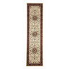 Charook 2375 Ivory Traditional Pattern Burgundy Border Runner Rug - Rugs Of Beauty - 1