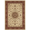 Charook 2375 Ivory Traditional Pattern Burgundy Border Rug - Rugs Of Beauty - 1