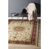 Charook 2375 Ivory Traditional Pattern Burgundy Border Rug - Rugs Of Beauty - 2