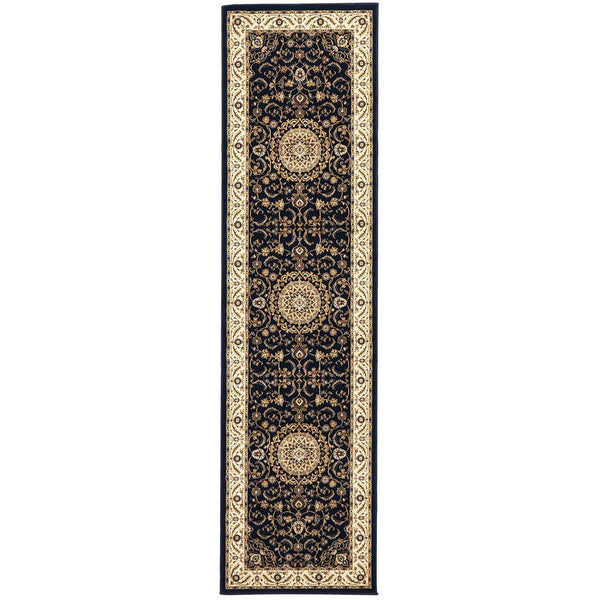 Charook 2375 Blue Traditional Pattern Ivory Border Rug - Rugs Of Beauty - 1
