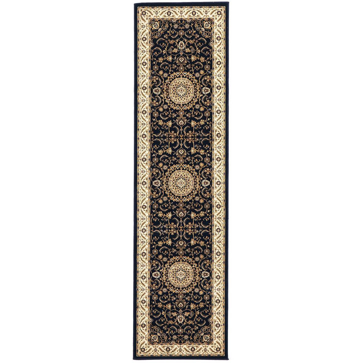 Charook 2375 Blue Traditional Pattern Ivory Border Rug - Rugs Of Beauty - 1